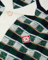 Green Crochet Mosaic Short Sleeve Shirt