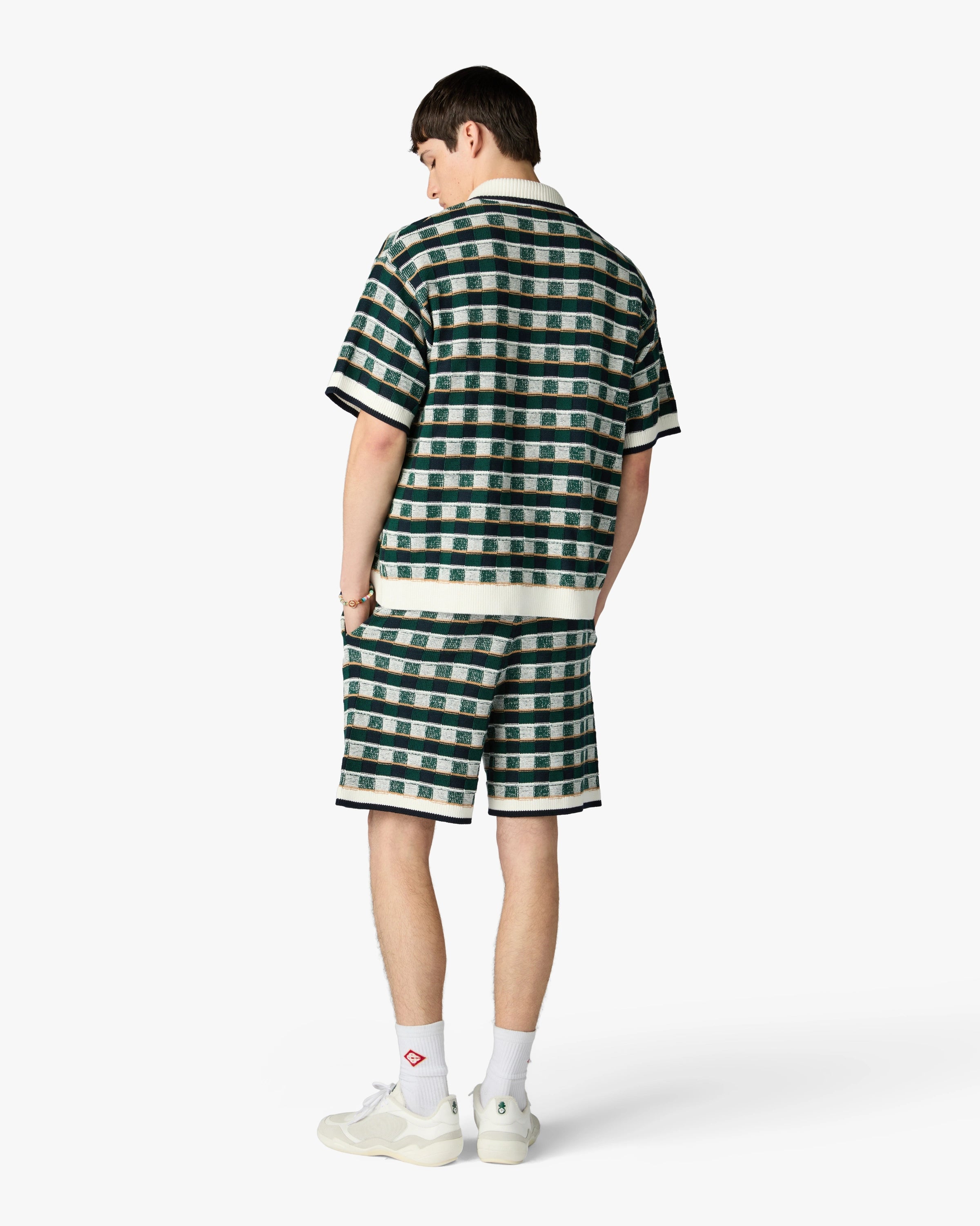 Green Crochet Mosaic Shorts