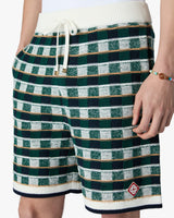 Green Crochet Mosaic Shorts