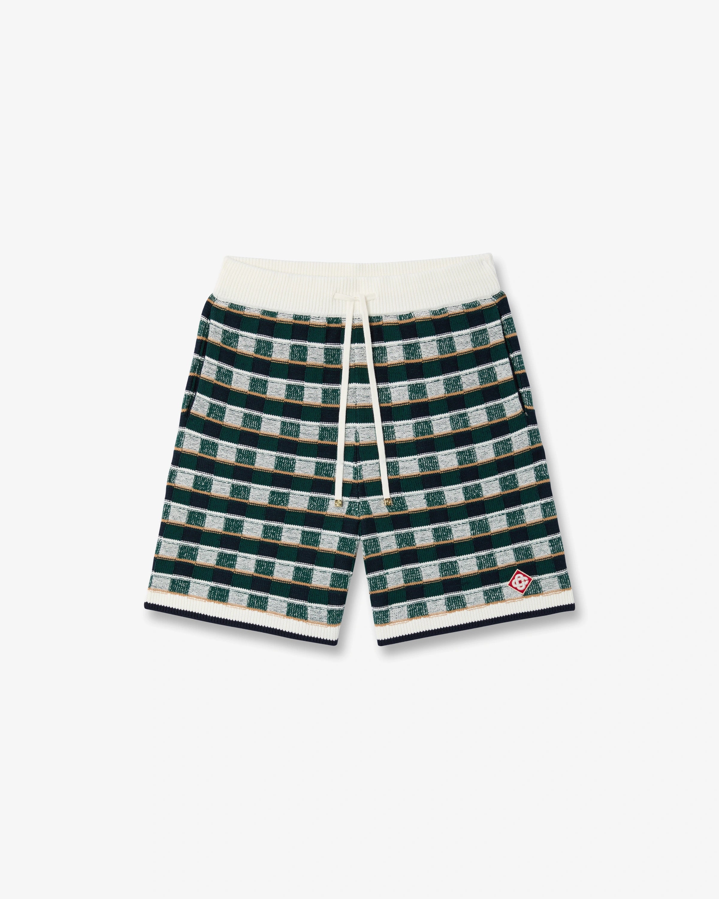 Green Crochet Mosaic Shorts