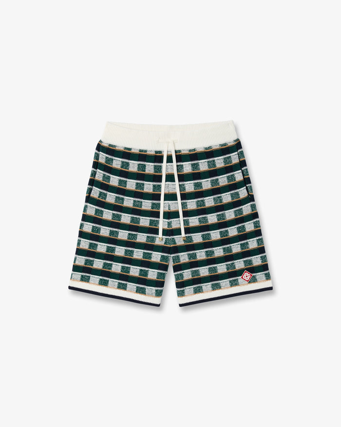 Green Crochet Mosaic Shorts