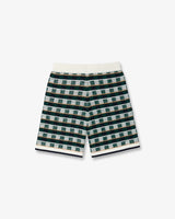 Green Crochet Mosaic Shorts