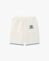 White Palm Tree Emblem Crochet Shorts