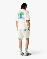 White Palm Tree Emblem Crochet Shorts
