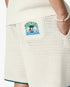 White Palm Tree Emblem Crochet Shorts