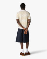 Beige Knit Logo Short Sleeve Polo Shirt