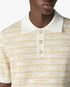 Beige Knit Logo Short Sleeve Polo Shirt