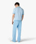 Light Blue Pinstripe Short Sleeve Knit Polo Shirt