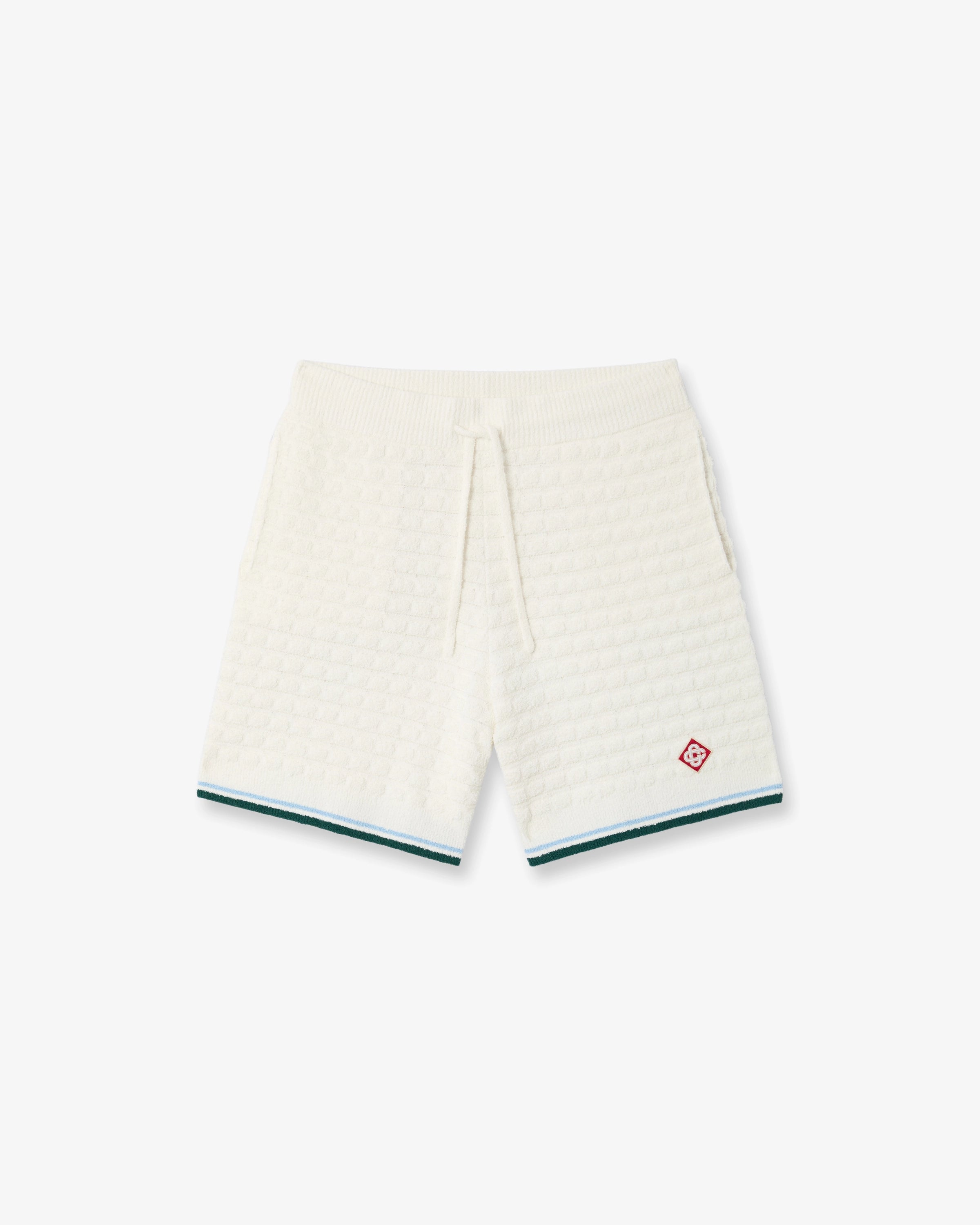 White Boucle Shorts