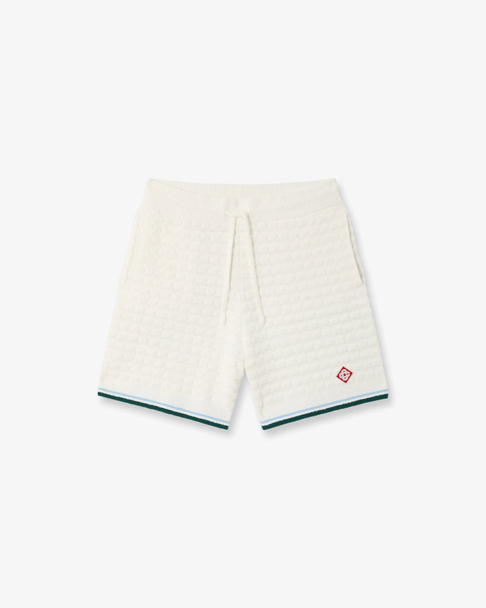 White Boucle Shorts