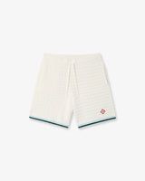 White Boucle Shorts