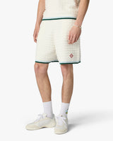 White Boucle Shorts