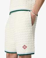 White Boucle Shorts