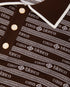 Dark Brown Knit Logo Long Sleeve Polo Shirt
