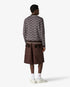 Dark Brown Knit Logo Long Sleeve Polo Shirt