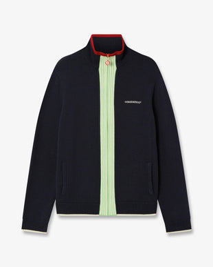 Navy Merino Track Jacket