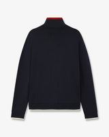 Navy Merino Track Jacket