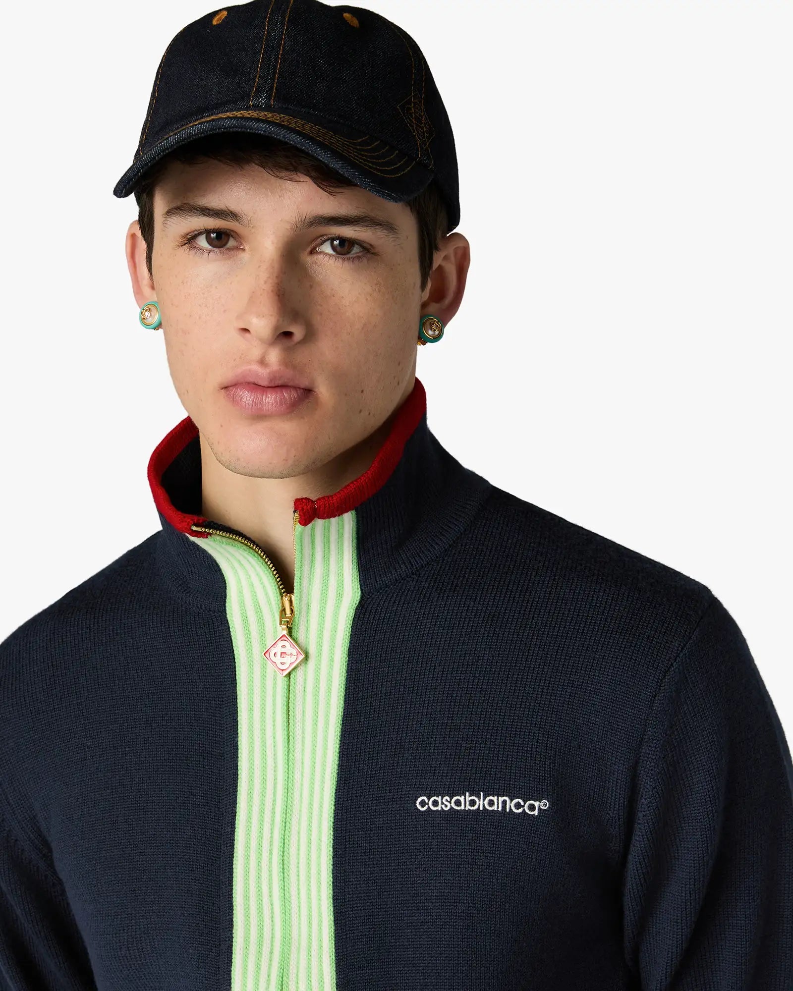 Navy Merino Track Jacket