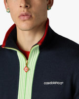 Navy Merino Track Jacket