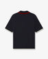 Navy Merino Short Sleeve Polo Shirt