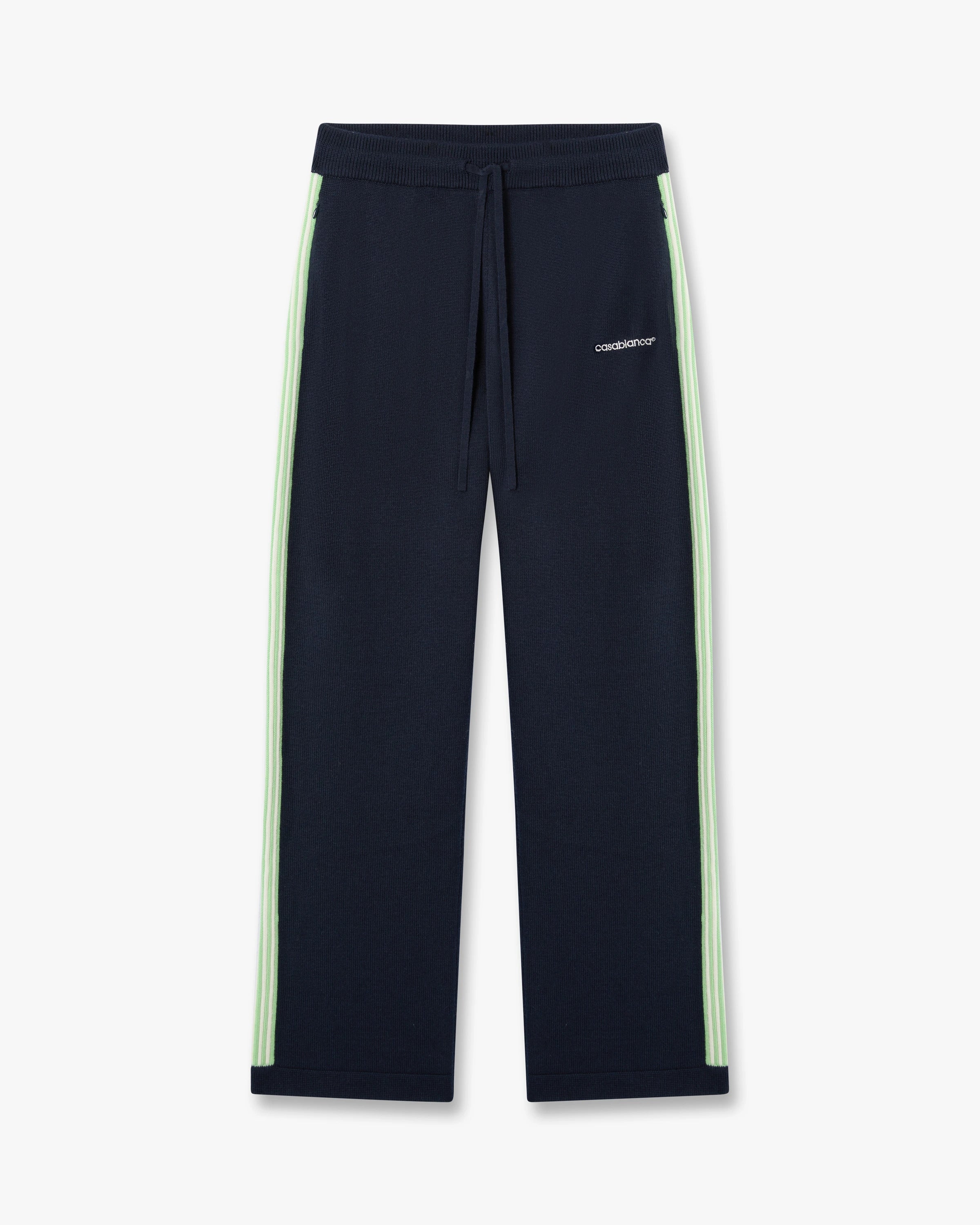 Navy Merino Track Trousers