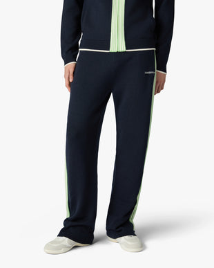 Navy Merino Track Trousers
