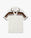White & Brown Tennis Stripe Crochet Short Sleeve Shirt