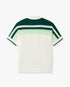 Green & White Tennis Stripe Crochet Short Sleeve Shirt