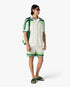 Green & White Tennis Stripe Crochet Short Sleeve Shirt