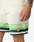 Green & White Tennis Stripe Crochet Shorts