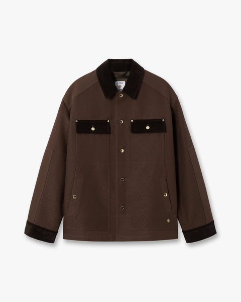 Dark Brown Workwear Safari Jacket | Casablanca Paris
