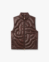 Dark Brown Quilted Down Puffer Vest
