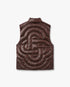 Dark Brown Quilted Down Puffer Vest
