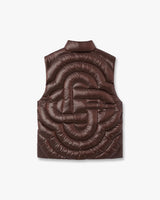 Dark Brown Quilted Down Puffer Vest