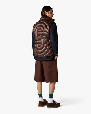 Dark Brown Quilted Down Puffer Vest