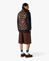Dark Brown Quilted Down Puffer Vest