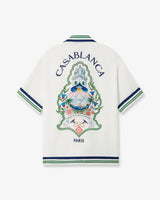 White Hotel Emblem Short Sleeve Silk Shirt