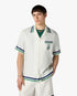 White Hotel Emblem Short Sleeve Silk Shirt