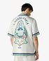 White Hotel Emblem Short Sleeve Silk Shirt