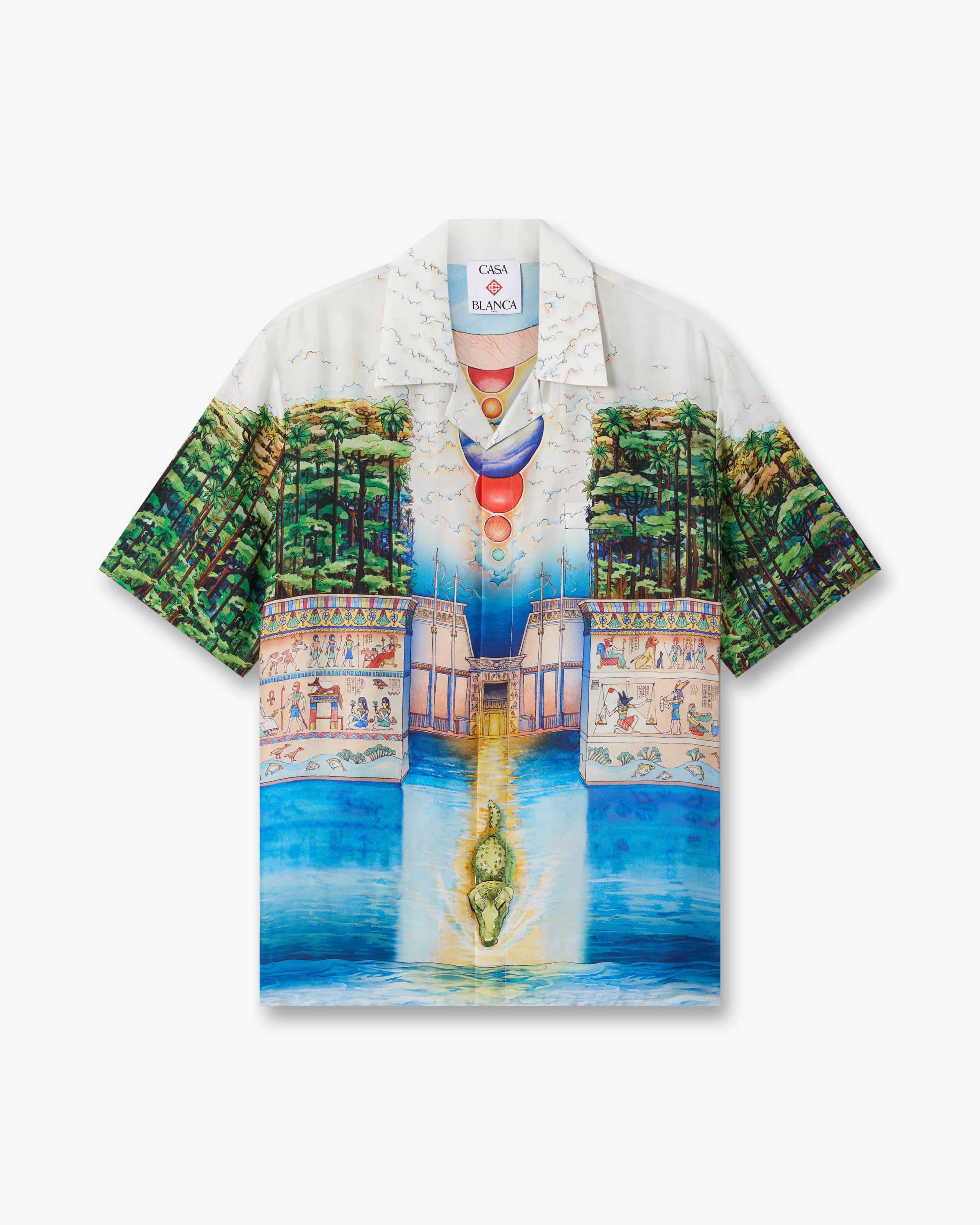 Multicolour Trompe L'Oeil Short Sleeve Silk Shirt
