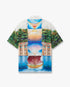 Multicolour Trompe L'Oeil Short Sleeve Silk Shirt