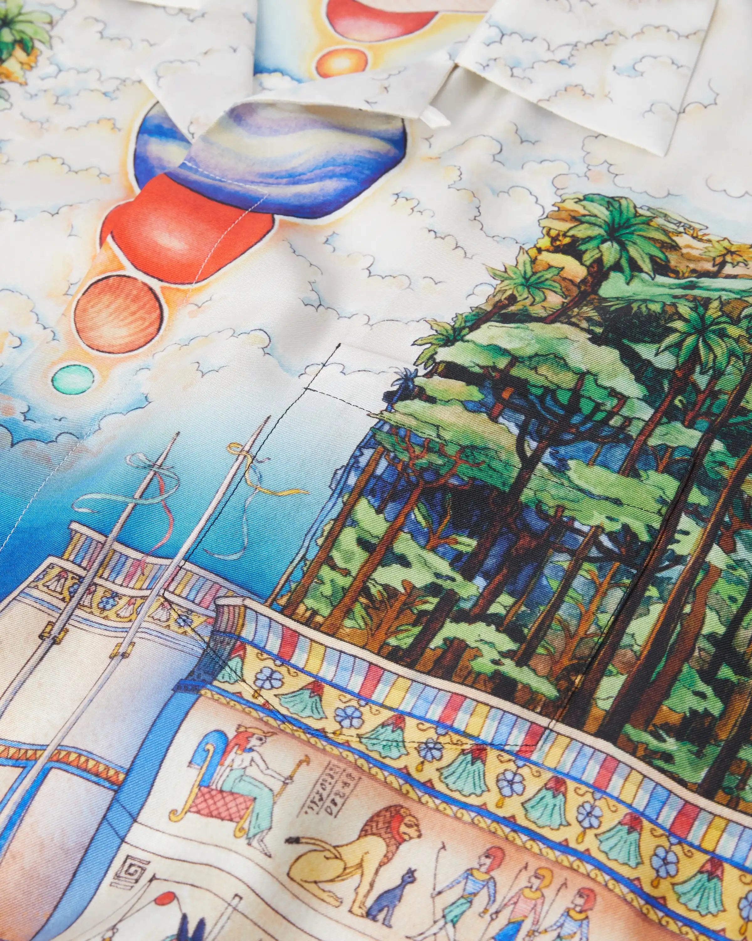 Multicolour Trompe L'Oeil Short Sleeve Silk Shirt