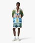 Multicolour Trompe L'Oeil Short Sleeve Silk Shirt