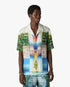 Multicolour Trompe L'Oeil Short Sleeve Silk Shirt