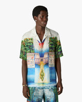 Multicolour Trompe L'Oeil Short Sleeve Silk Shirt