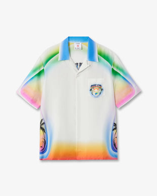 Multicolour Airspray Short Sleeve Silk Shirt