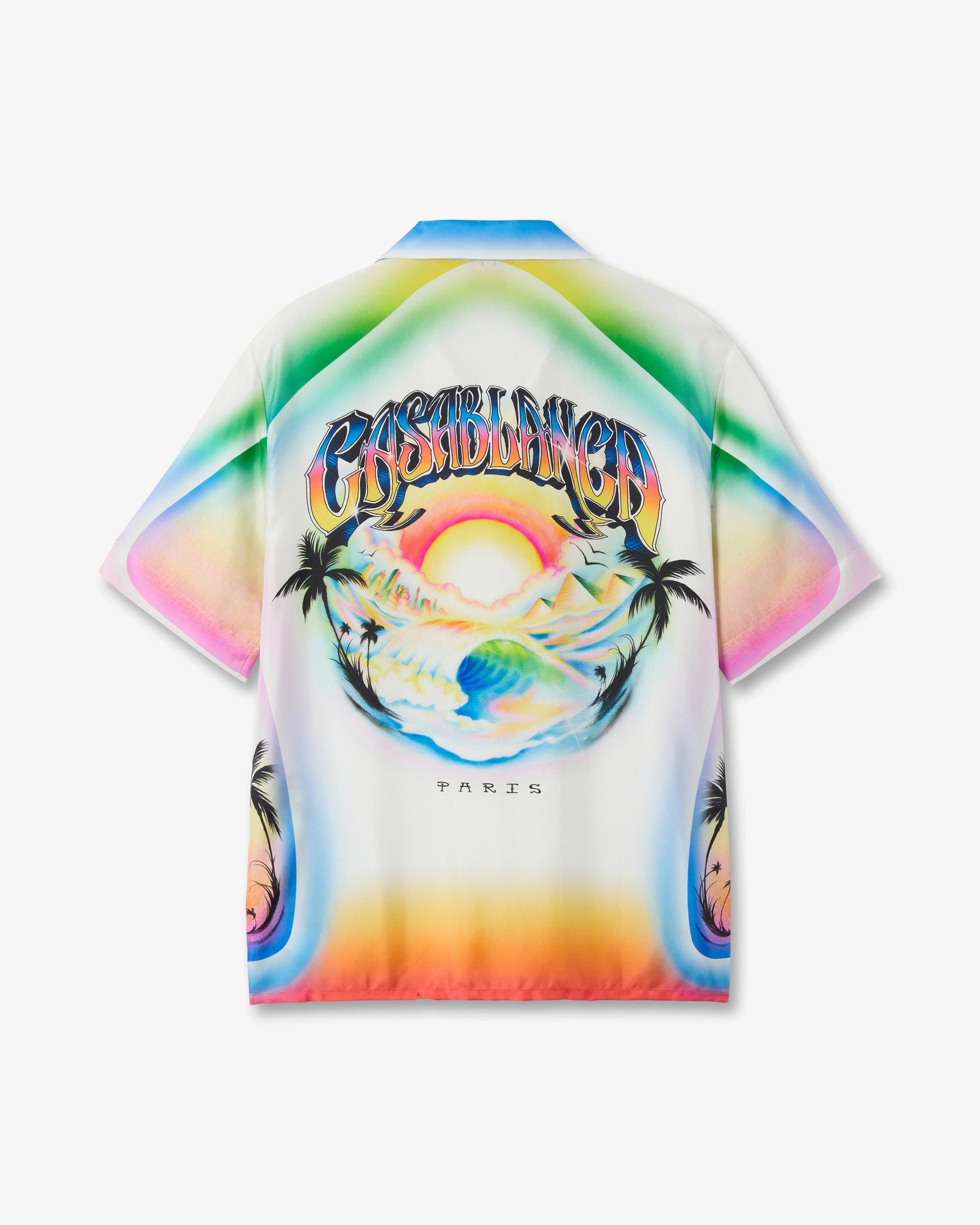 Multicolour Airspray Short Sleeve Silk Shirt