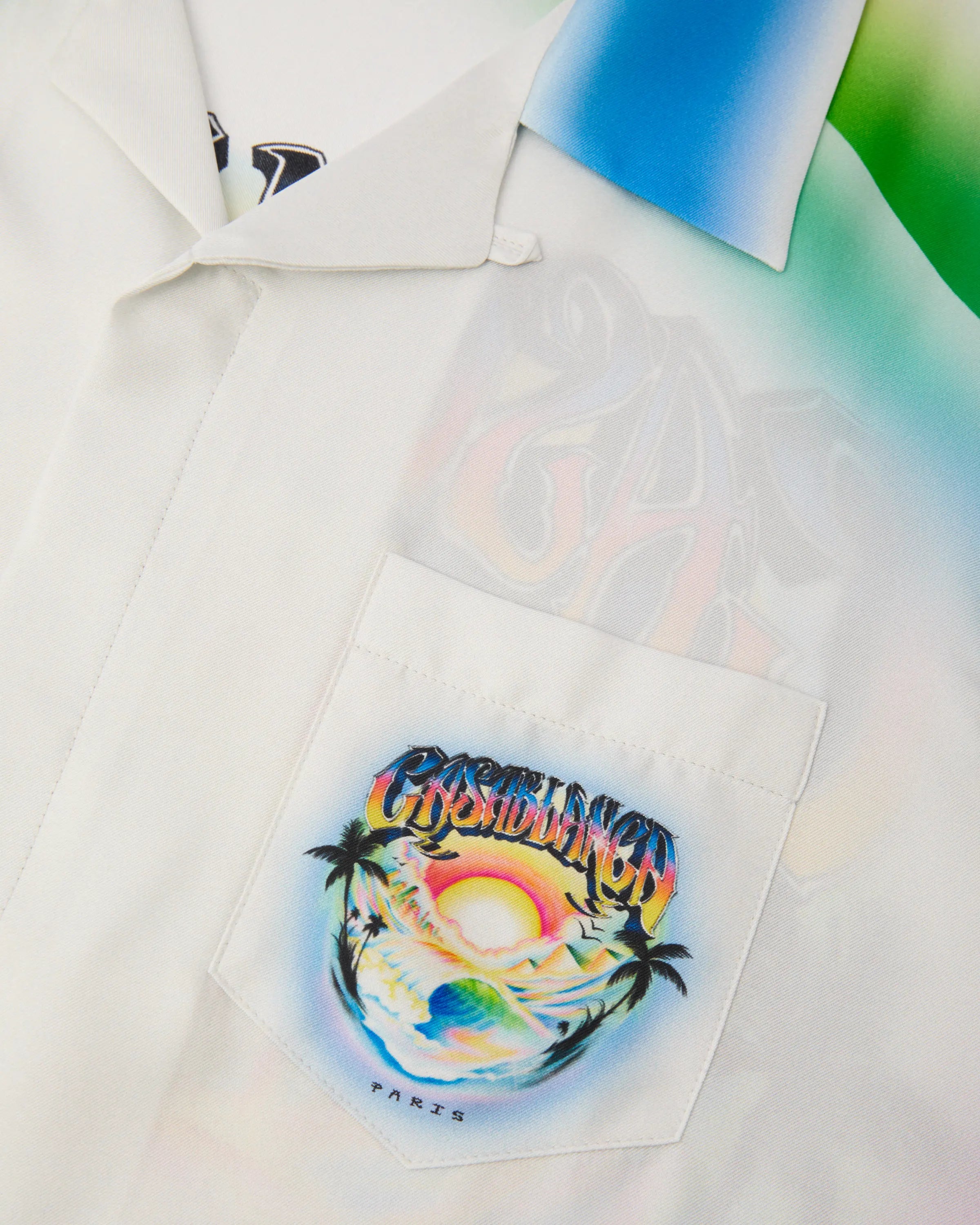 Multicolour Airspray Short Sleeve Silk Shirt