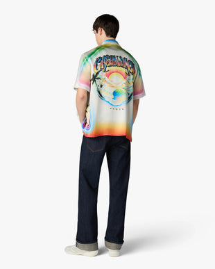 Multicolour Airspray Short Sleeve Silk Shirt