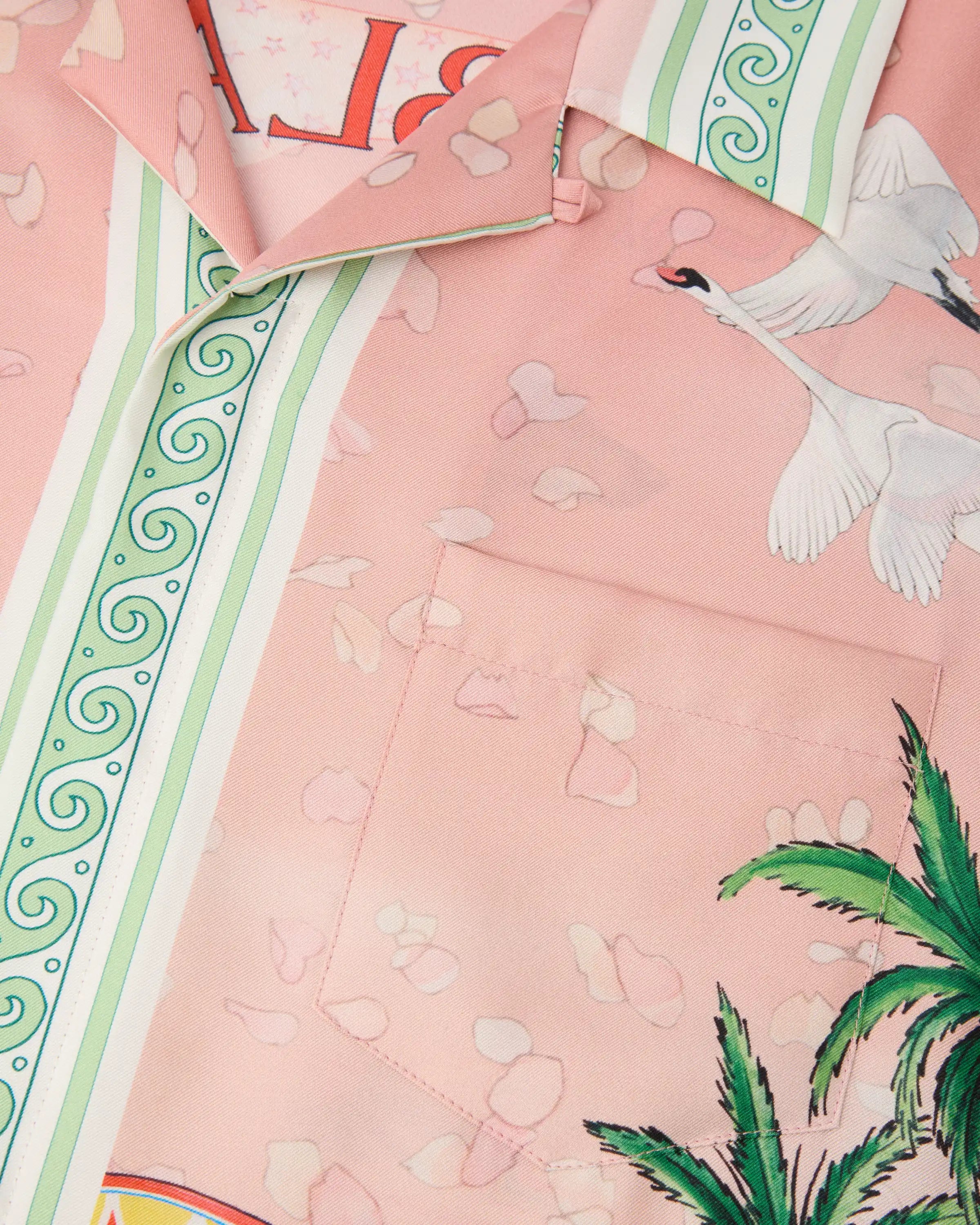 Pink Ethereal Short Sleeve Silk Shirt
